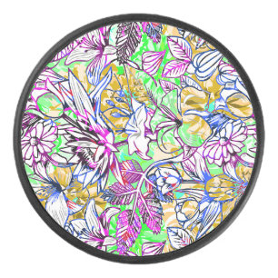 Marque de bagage de fleurs abstraites joliment col