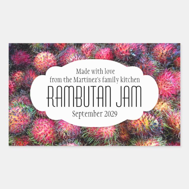 Marque de confiture de rambutan ou étiquette de co (Devant)