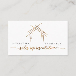 Marque de Realtor avec maison en carte de visite o
