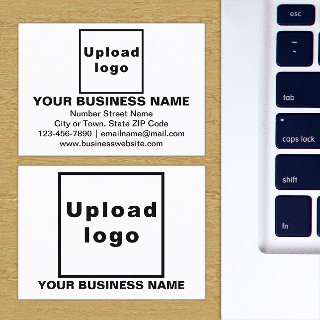 Marque d'entreprise sur petite carte rectangle bla (The front and back of the white business card with your brand)