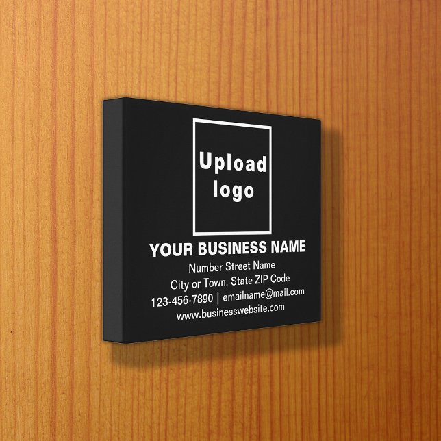 Marque d'entreprise sur toile rectangle noir (Créateur téléchargé)