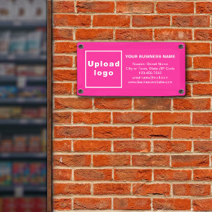Marque d'entreprise sur une petite bannière rose