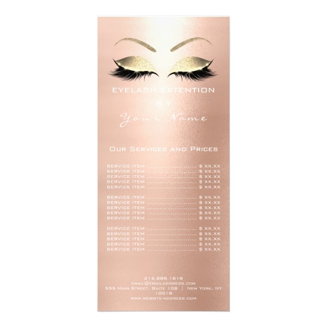 Marque Liste de prix Lashes Extension Bleu blanc (Dos)