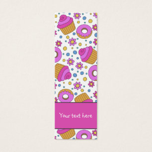 Marque-page cupcake coloré mignon, fleur et bagel