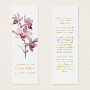 Marque-page de deuil simple pour orchidée