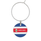 Costa Rica Flag Design Wine Charm