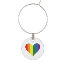 Rainbow Heart Pride Marque - verre