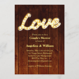 Marquee Lights Invitation de douche de couple