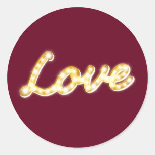 Marquee Lights Love Sticker - marsala
