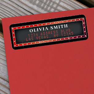 Marquee Sign Red & Black Address