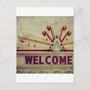 Marquee Welcome Sign Postcard