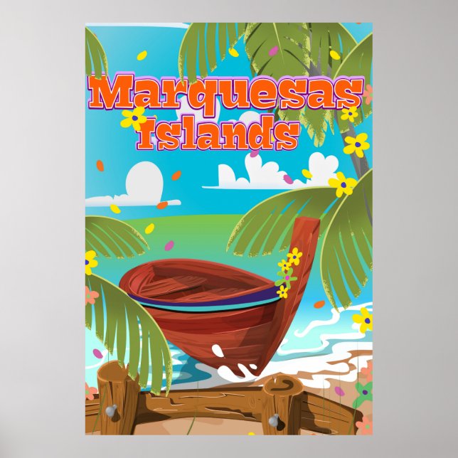 Marquesas Islands travel poster. Poster (Front)