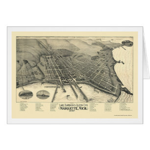 Marquette, carte panoramique de MI - 1897