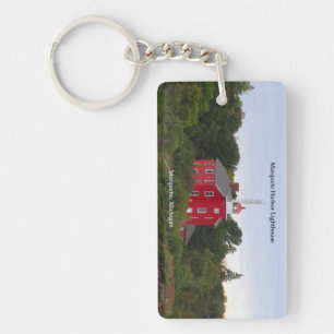 Marquette Harbor Lighthouse rectangle key chain