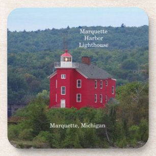 Marquette Harbour Lighthouse 6 plastic coasters