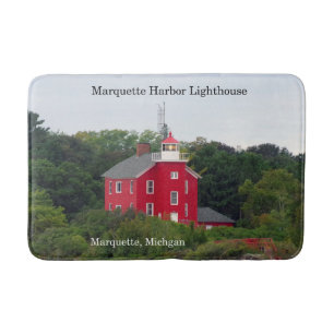 Marquette Harbour Lighthouse bath mat