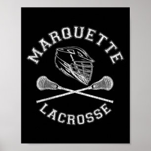 Marquette Lacrosse Vintage Distressed Retro Lax Poster
