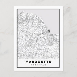 Marquette Map Postcard