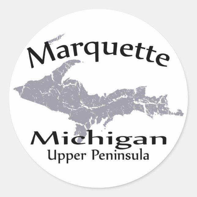 Marquette Michigan Map Design Sticker (Front)