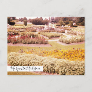 Marquette Prison Michigan Flower Garden Postcard