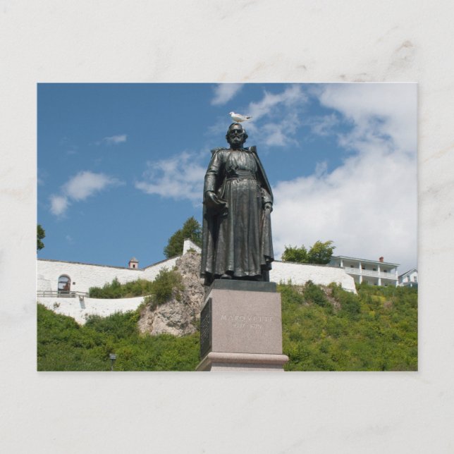 Marquette Statue, Mackinac Island, Michigan Postcard (Front)