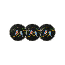 Marqueurs de balle de golf bleus merles Noir