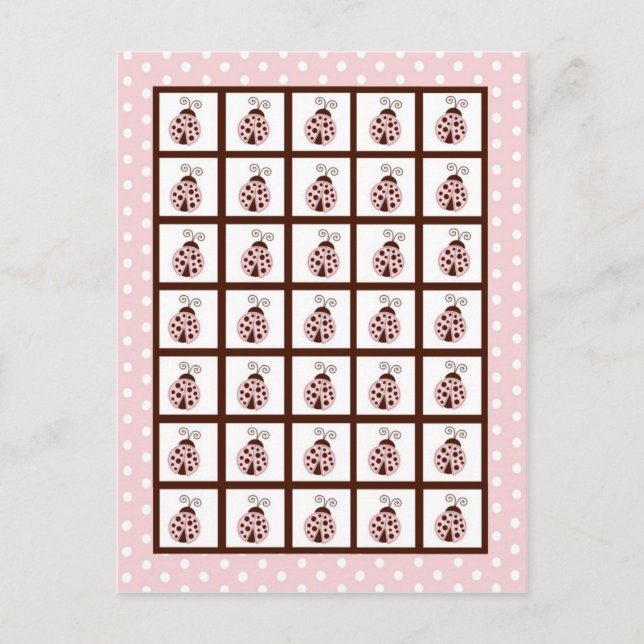 Marqueurs de cartes de Bingo rose Ladybug (Devant)