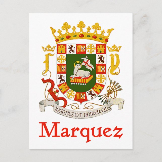 Marquez Shield of Puerto Rico Postcard (Front)