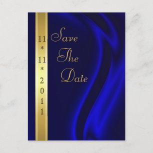 Marquis Blue Silk Gold Enregistrer La Date Carte P