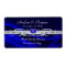 Marquis Blue Silk Silver Scroll Wine Wedding Label