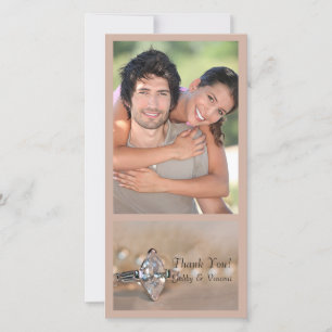 Marquise Diamond Engagement Ring Wedding Thank You Card