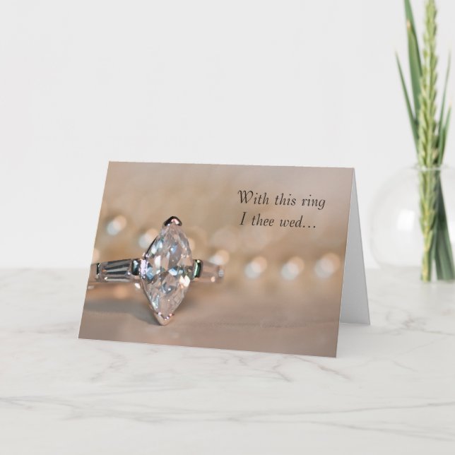 Marquise Diamond Ring Wedding Invitation (Front)