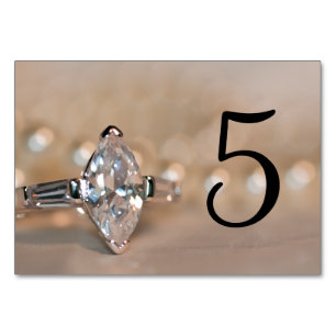 Marquise Diamond Ring Wedding Table Numbers