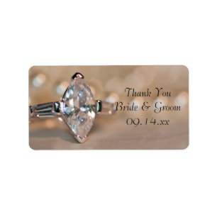 Marquise Diamond Ring Wedding Thank You Favour Tag