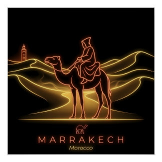 Marrakech Camel Rider- Sahara -Morocco Poster