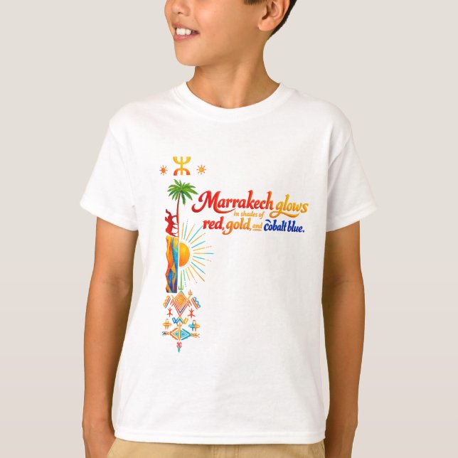Marrakech Glows – Vibrant Moroccan Art Tee (Front)