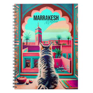 Marrakech Morocco Cat Travel Tourism Souvenir Notebook