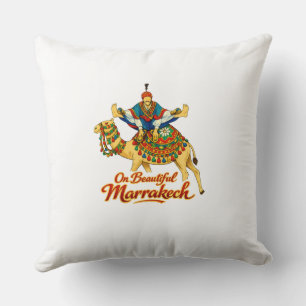 Marrakech Morocco Design Vibrant Travel Art Throw Pillow