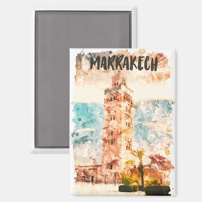 Marrakech Morocco Koutoubia Mosque Magnet (Front/Back)