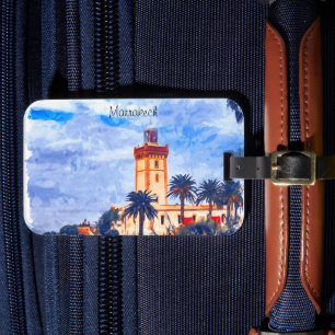 Marrakech Morocco Mosque Travel Luggage Tag