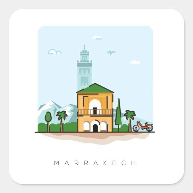 Marrakech Morocco travel sticker (Front)