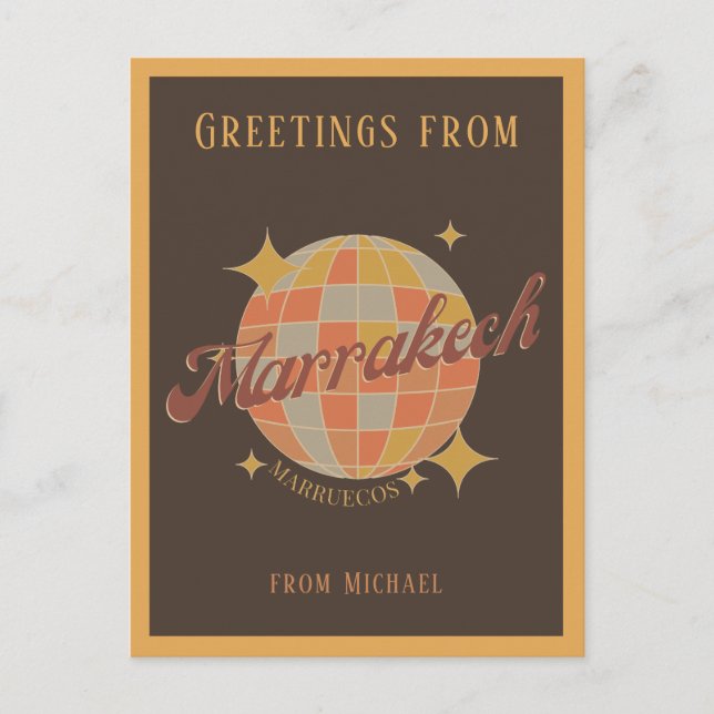 Marrakech Morocco Vintage Retro Postcard (Front)