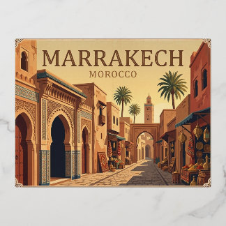 Marrakech Morocco Vintage Travel Postcard