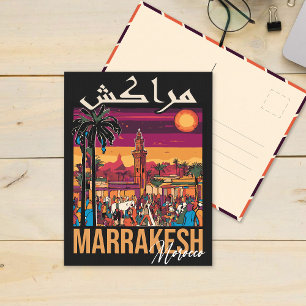 Marrakech Morocco Vintage Travel Souvenirs Postcard