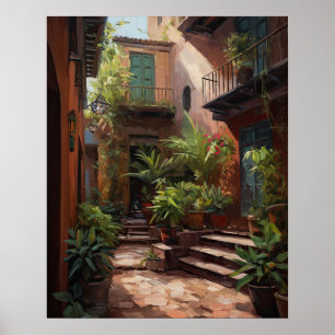 Marrakech Riad Maroc Art Print Poster
