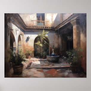 Marrakech Riad Morocco Art Print Poster