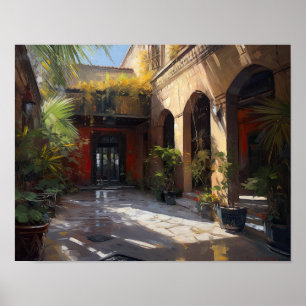 Marrakech Riad Morocco Art Print Poster