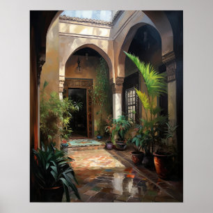 Marrakech Riad Painting Art Print Poster
