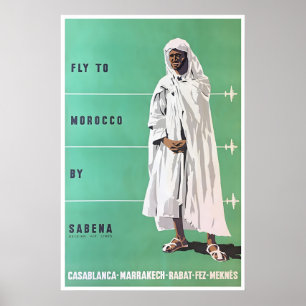 Marrakesh Art Morocco Travel Poster Casablanca