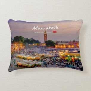 Marrakesh, Morocco - Jemaa el Fnaa Square Accent Pillow